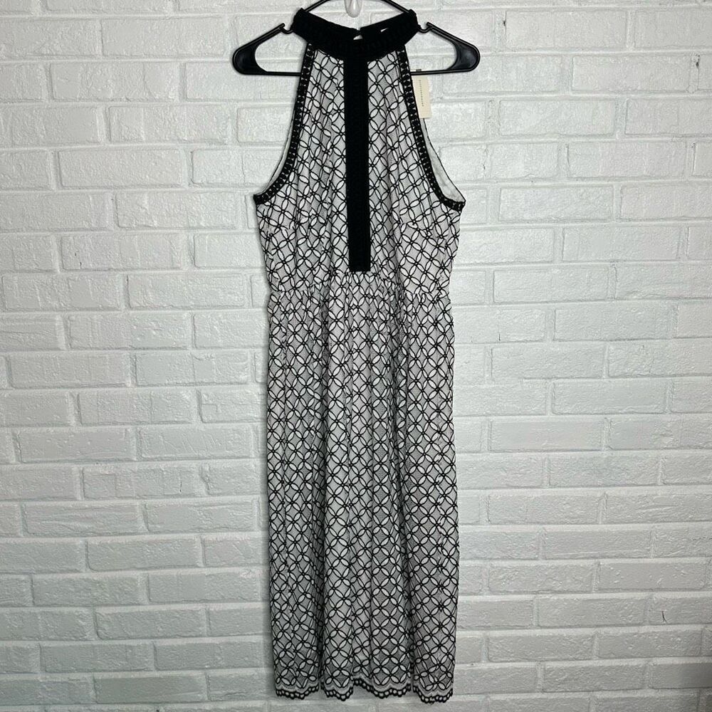 NWT Anthropologie Eri + Ali Ninetta Lace Dress Black & White Size 12‎
